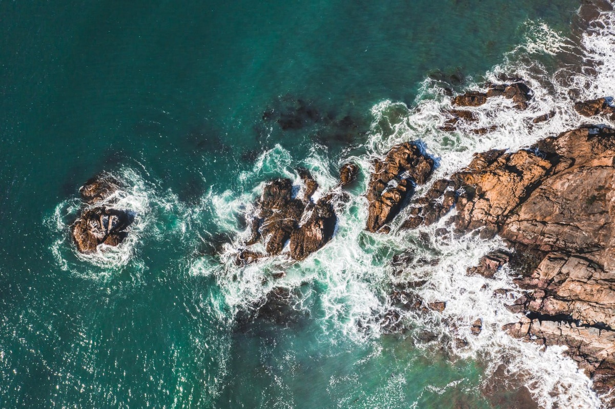 Dramatic coastline aerial view